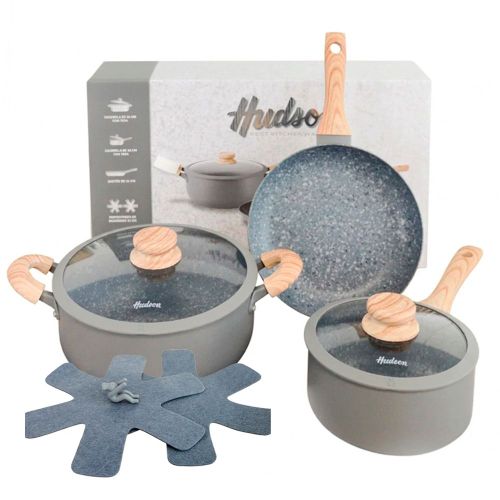 Bateria Hudson 5 Pzs Ceramica Antiadherente Cacerola Granito - Image 1