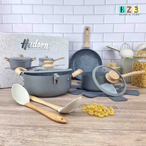 Juego De Ollas Bateria De Cocina Antiadherente Hudson Granito GRS01 - Image 2
