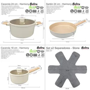 Juego De Ollas Antiadherente Hudson Harmony de 12 pz - Inducción - Image 2