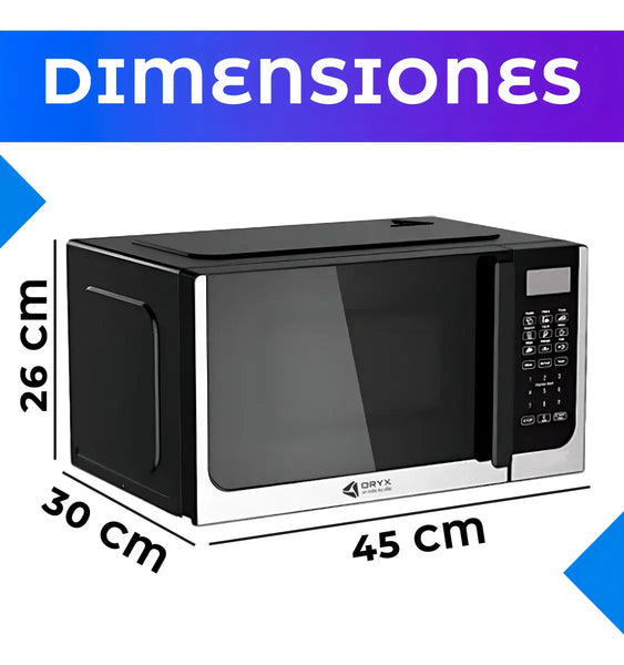 Imagem 3 de 7 de Microondas Digital Oryx de 20 L para Cocina, Color Negro