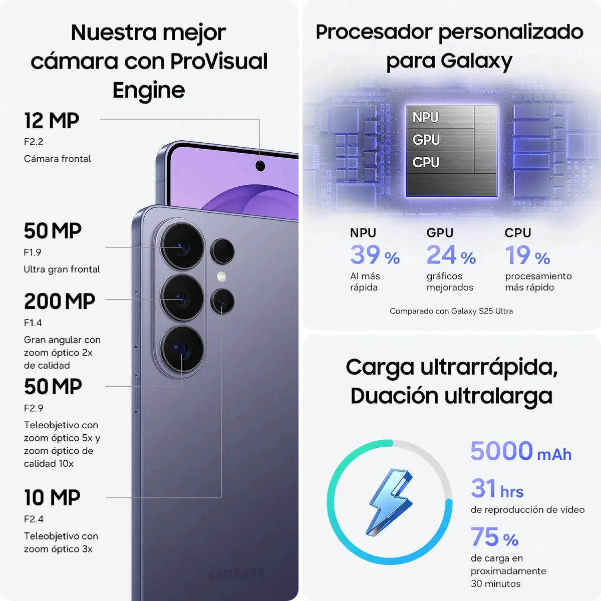 Samsung Galaxy S26 Ultra 12GB RAM Cámara Cuádruple con S Pen - Negro - Image 3