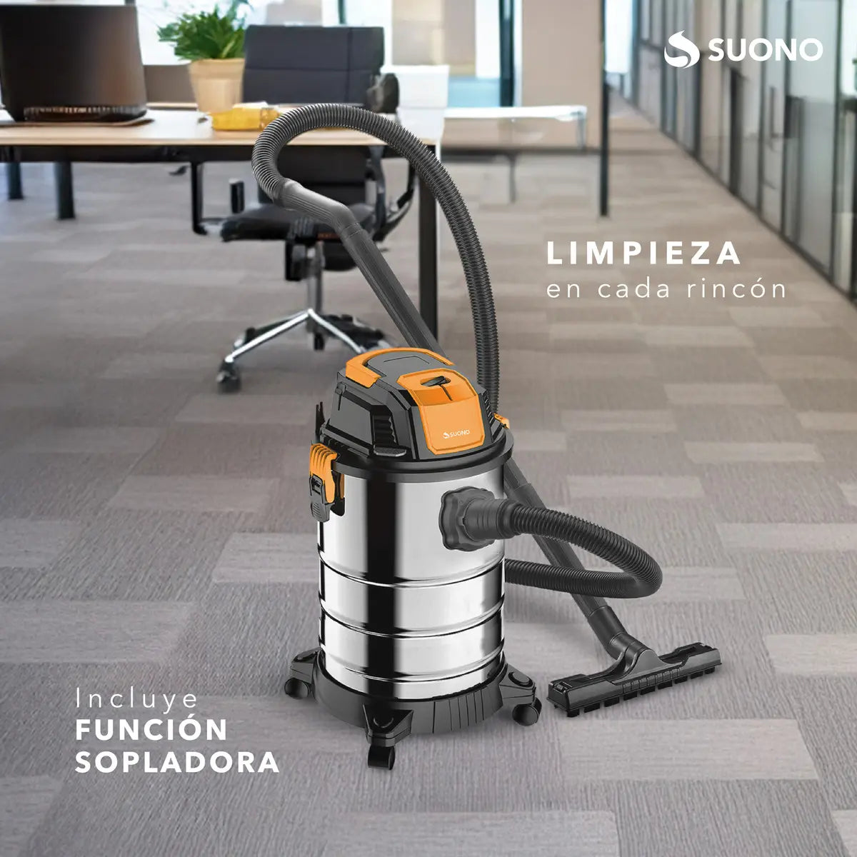 Aspiradora Sopladora Seco Líquido Suono 25 Litros 1300w Color Plateado - Image 6