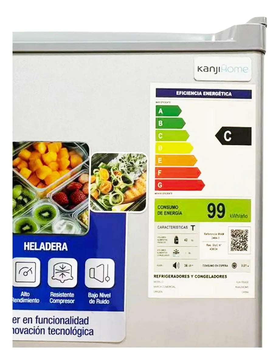 Heladera Frigobar Kanjihome 50 litros Retro Plata Kjh-50vin-s Kanji - Image 9