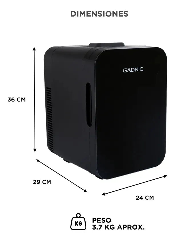 Mini Heladera Portátil Gadnic 10l Frío Calor Para Cosméticos Negro - Image 6
