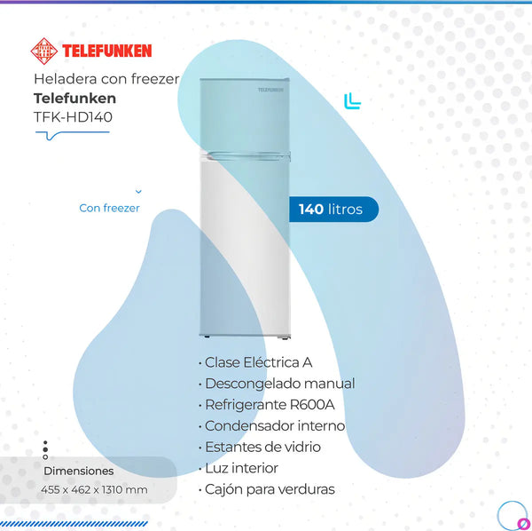 Imagem 3 de 4 de Heladera Telefunken TFK-HD140 140 Litros 2 Puertas Color Blanco