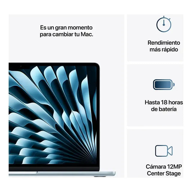 Macbookair 15 M4 Cpu 10 Gpu 10 - 16gb Ssd 512gb Azul Cielo - Image 6