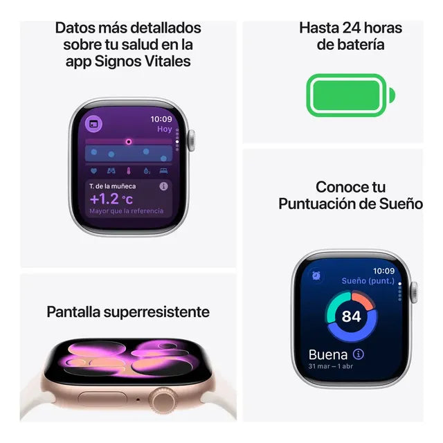 Apple Watch Series 11 GPS • Caja de aluminio gris espacial de 46 mm • Correa deportiva negra - Image 3