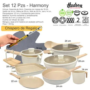 Juego De Ollas Antiadherente Hudson Harmony de 12 pz - Inducción - Image 3