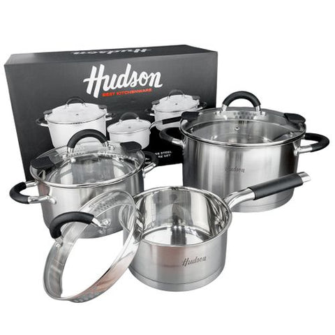 Juego de ollas Hudson Acero Inoxidable Apto Induccion GIM11